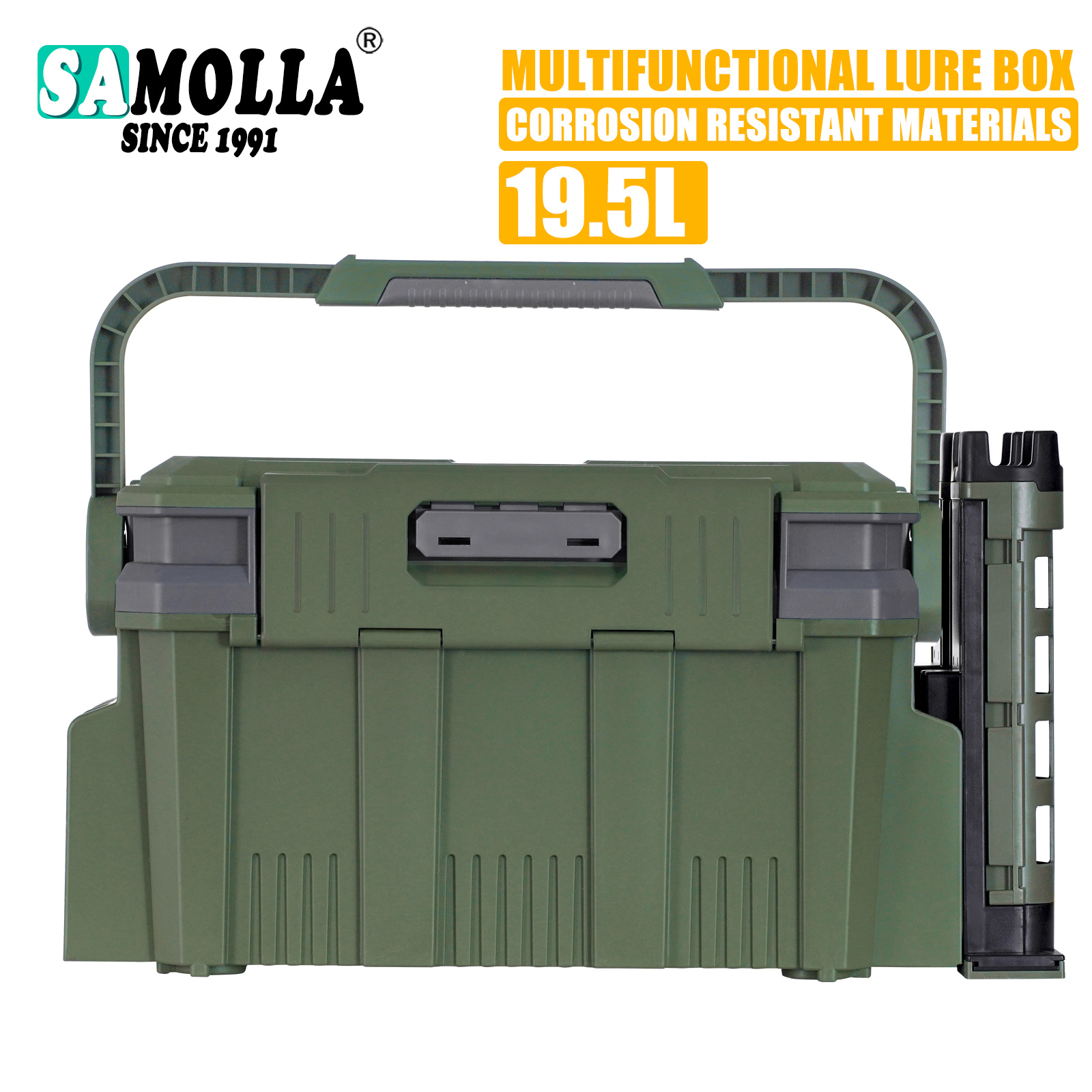 대형 낚시 상자 세트, 19.5L, 2 로드 폴, 컵  - Fishing Kayak Crate 리뷰 및 가격